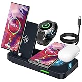 4 in 1 Ladestation für Samsung Watch und Handy, Induktive Ladestation für Samsung Galaxy Watch 6 5 Pro 4 3 Active 2 1 Buds , Wireless Charger Kabelloses Ladegerät für Samsung S23 S22 S21,iPhone 15 Pro